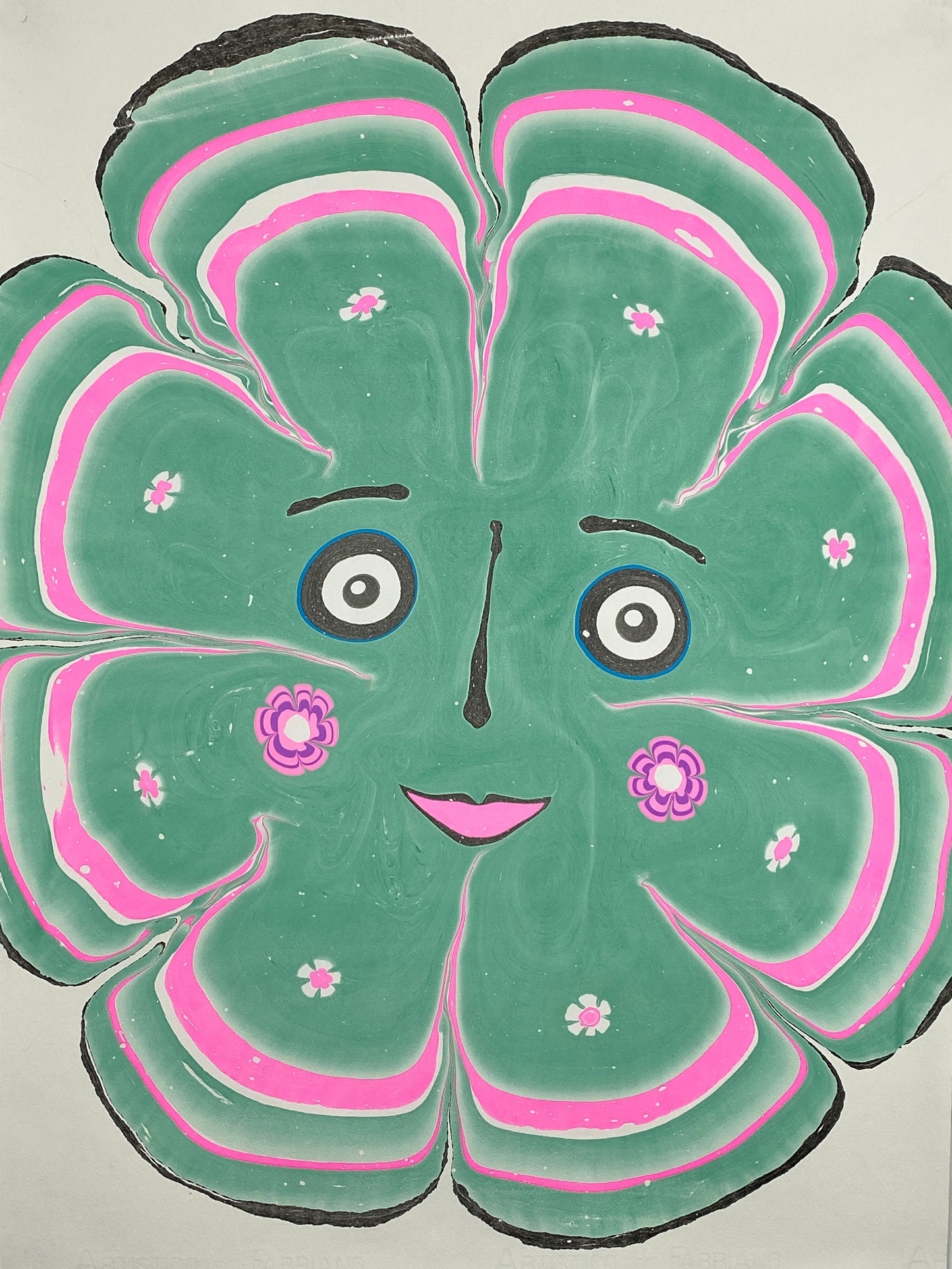 Green Flower Face