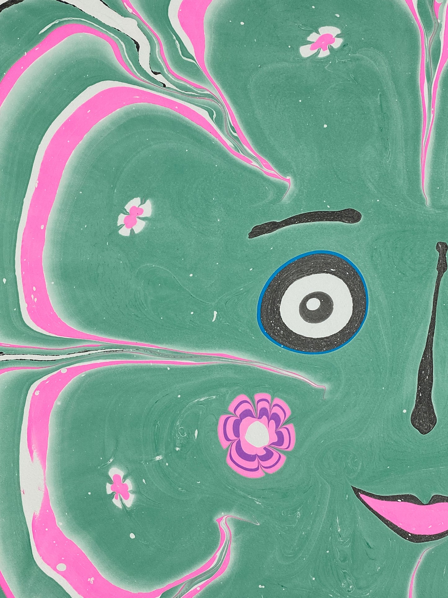 Green Flower Face