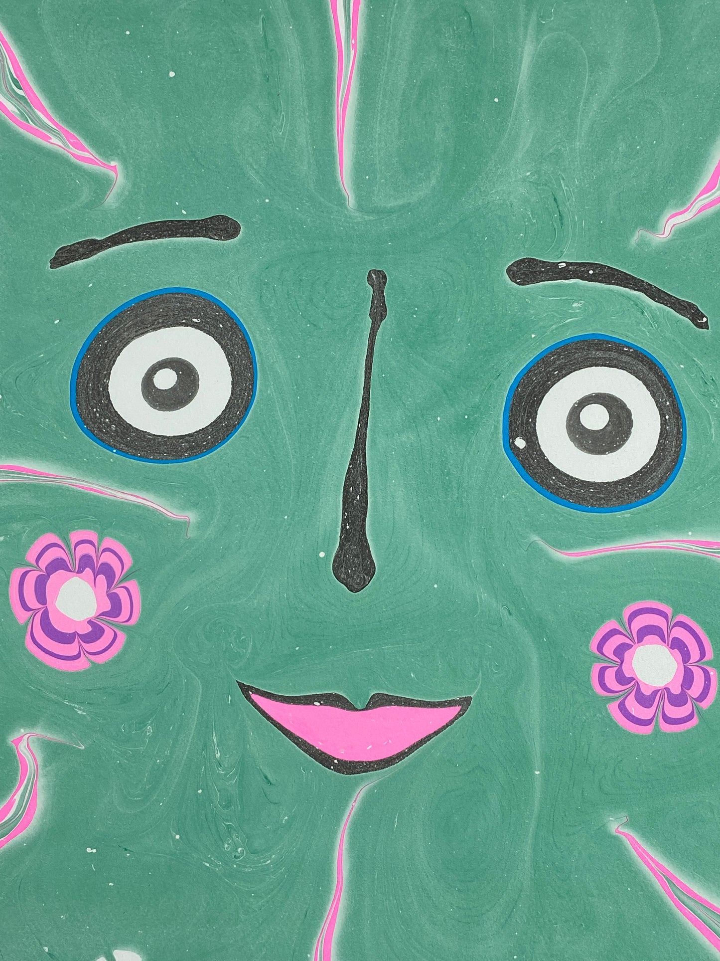 Green Flower Face