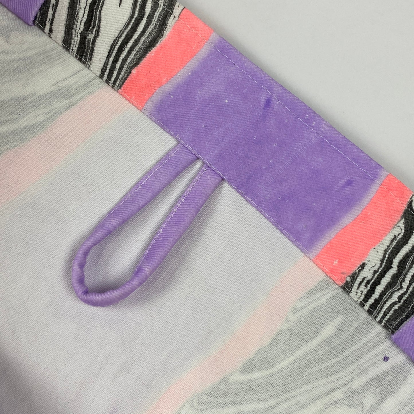 Lilac and Neon Peach Marble Stripe Beach Bag