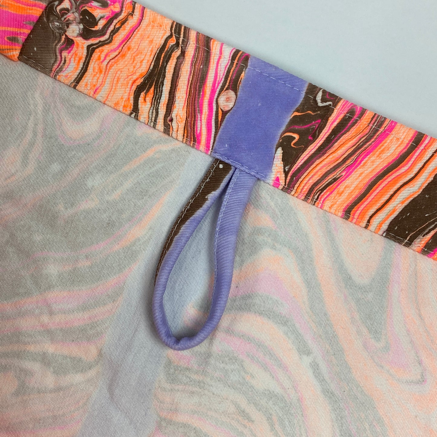 Brown and Multi Color Marble Stripe Beach Bag