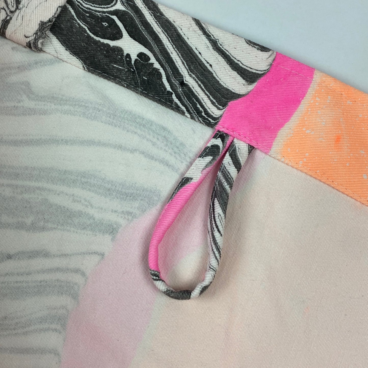 Pink and Orange Marble Stripe Beach Bag
