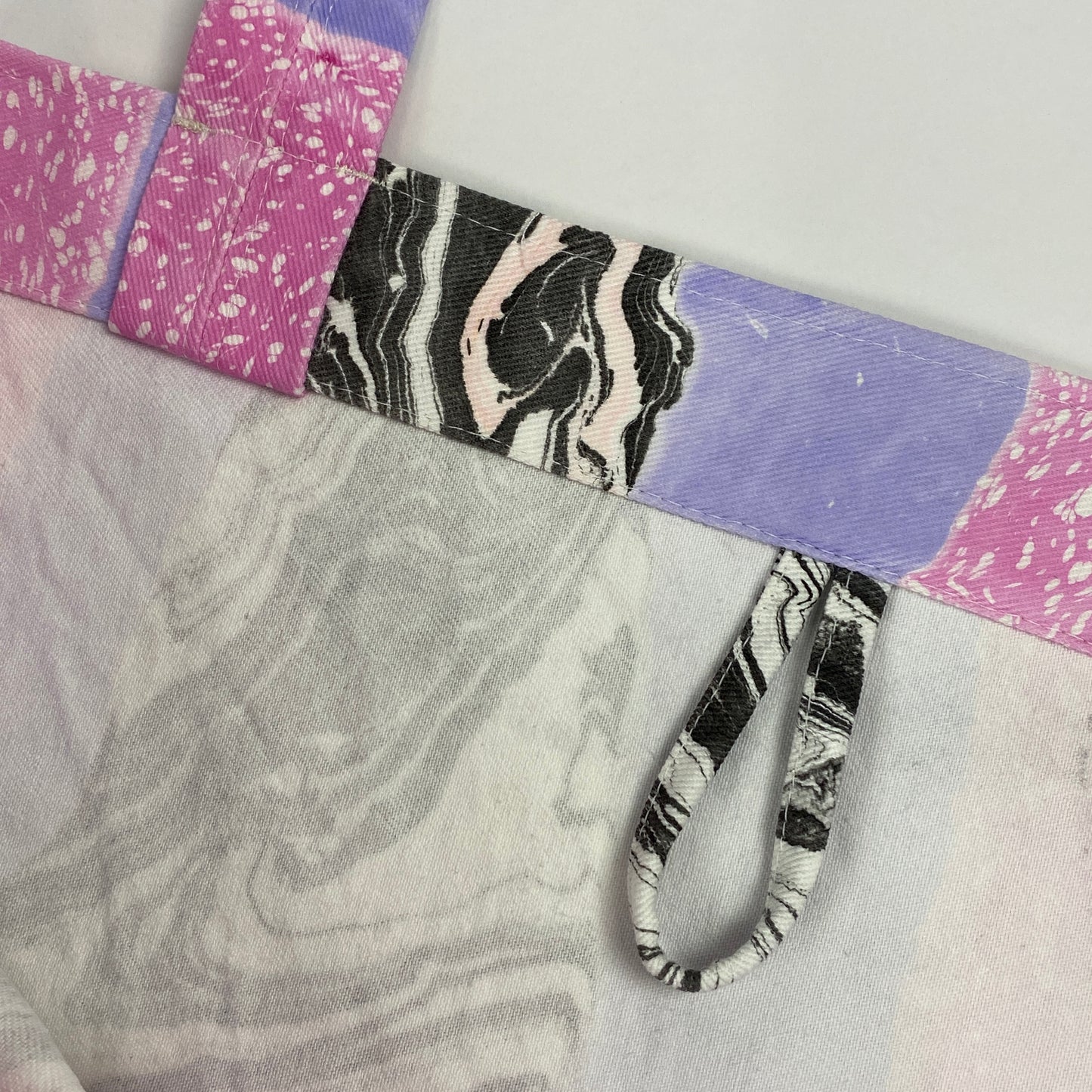Lilac and Speckled Magenta Marble Stripe Beach Bag
