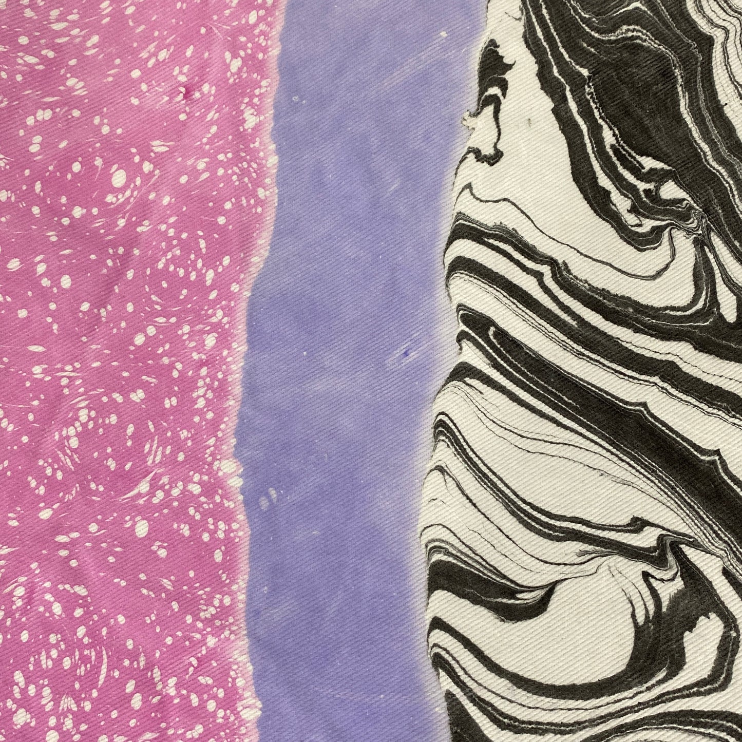 Lilac and Speckled Magenta Marble Stripe Beach Bag