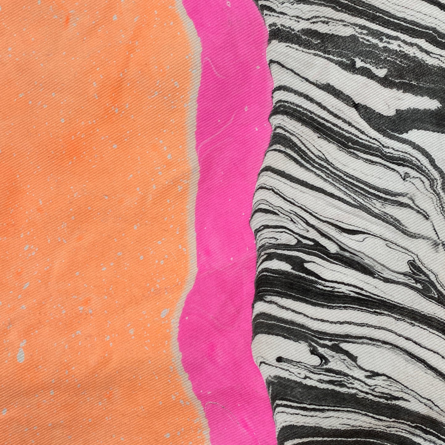 Pink and Orange Marble Stripe Beach Bag