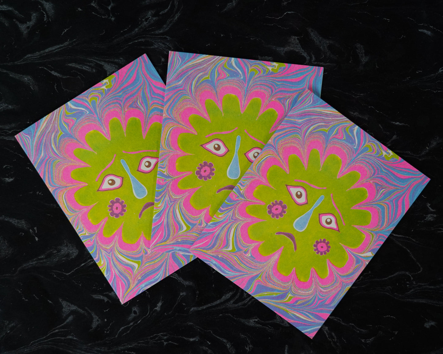 Sad Flower Riso Card Set