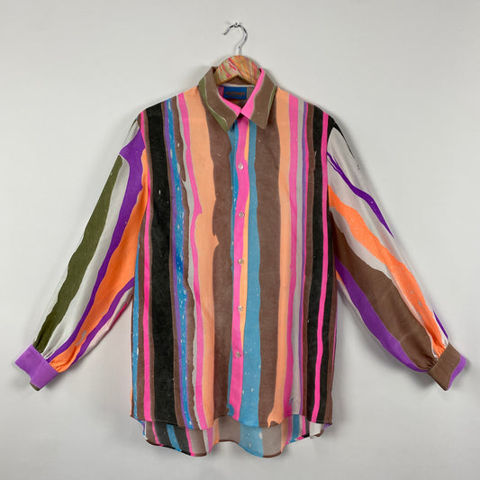 S / M Button Down Stripe Shirt #1