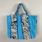 Bright Blue Marble Stripe Beach Bag
