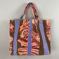 Brown and Multi Color Marble Stripe Beach Bag